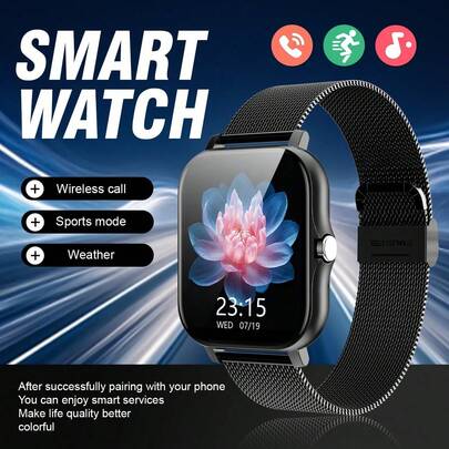 Smart Bracelet Unisex - 2026 New Model, Wireless Call & Answer Function, Pedometer Fitness Tracker, Step Counting & Calories Counter, Multiple Sports Modes, Sedentary Reminder & Message Push, Weather Update & TFT Display, Remote Music Control