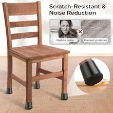 24er Pack Stuhlbein Bodenschoner, rutschfeste Bodenschoner mit Filzbasis, mehrere Größen Geräuschreduzierung Beinabdeckungen, wiederverwendbar & leicht zu reinigen, Stuhlgleiter mit verstärkter Polsterung, Möbelgleiter/Beinabdeckungen für Holz-/Fliesen-/Marmorboden - Schwarz - Übersicht 7