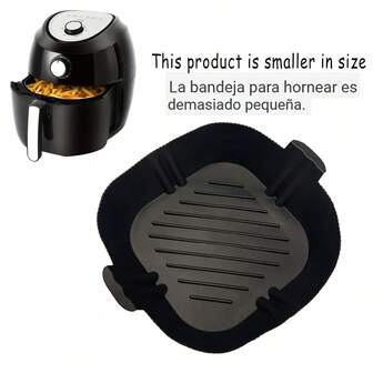1/2 Stücke quadratische wiederverwendbare Silikonauskleidung für Heißluftfritteuse, Ofenbackblech Zubehör für Heißluftfritteuse Zuhause, 7.67"X6.49"X1.96"