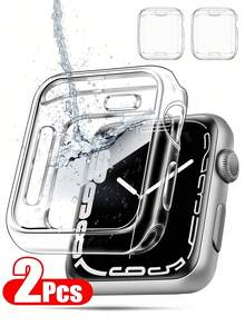 2 件装透明边框保护壳，兼容 Series 10/9/SE/8/7/6/5/4（40mm/41mm/44mm/45mm/42mm/46mm）。全包式透明保护壳，TPU 高清超薄外壳，高灵敏度软质高清屏幕保护膜，全方位防摔。 - 無色 - 查看 17
