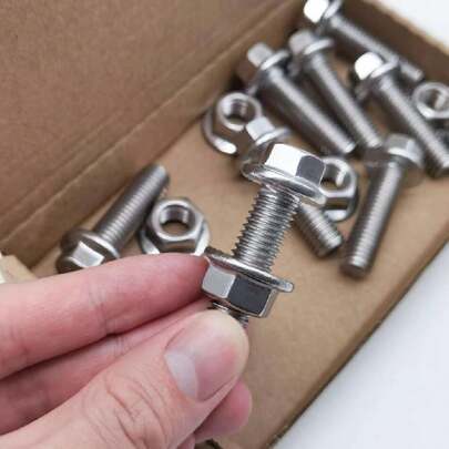 8 Pack Flanged Hex Head Bolts, M10X1.5-35 Flanged Hex Head Screws,Exhaust Manifold Bolt Kit,Flange Bolts And Nuts For Securing Exhaust Components,40767848