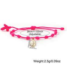 1 Peça Pulseira Minimalista de Moda com Cruz, Pulseira da Marca Jesus, Pulseira Pingente, Pulseira Trançada Colorida, Pulseira Trançada de Corda Peruana, Pulseira Religiosa, Pulseira de Casal, Pulseira de Amigo, Pulseira da Sorte, Presente de Aniversário, Presente de Família, Presente de Casal, Presente de Amigo, Presente da Sorte, Presente de Aniversário Semanal - Multicolorido - Visão 5