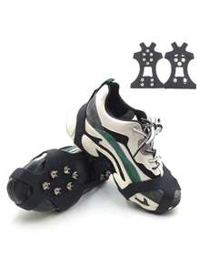 1 Pair Ice Cleats Anti-Slip Shoe Covers, Snow Reinforced Shoe Spikes, 5/8/10 Teeth Options For Ice, Skiing, Climbing, Running, Ice Fishing, Essential Outdoor Winter Sports Gear - Multicolor - View 4