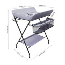 SHIOUCY Grey Baby Diaper Changing Table, Foldable Baby Changer Unit, Changing Organizer Table Nappy Diaper With Storage - Dark Grey - View 3
