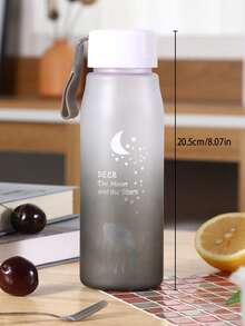 Ombre Deer Pattern Plastic Cup, Student Water Bottle, Household Portable Leak-Proof Travel Mug - Multicolor - View 14