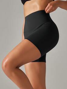 3pcs Seamless High Waist Shaping Shorts Sculpting Waist Butt Lifter Fashionable Fitness Biker Shorts For Women Gym Shorts - 彩色 - 查看 6