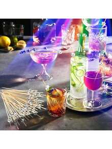 200支/100支/300支（±5支）户外露营烧烤签，肉类/食物/花卉签，零食竹签，30厘米 - 銀色 - 查看 9