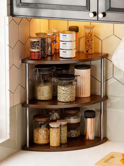 这款全竹制三角架专为角落收纳而设计，采用多层金属结构，可高效整理咖啡配件、杯子和厨房零碎物品。打造舒适的咖啡角，瞬间将角落变成收纳和展示区——兼具实用性和美观性。为厨房或客厅角落增添整洁和精致感。