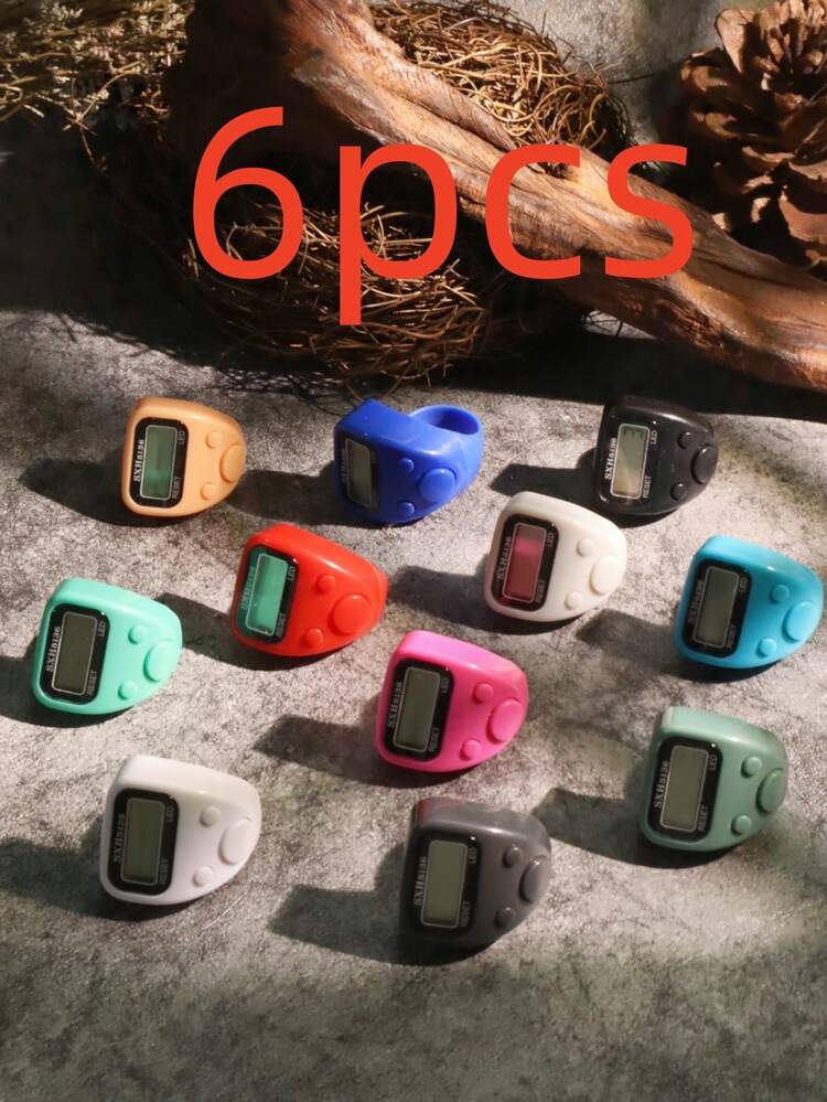 1个/6个/8个/12个装电子手动按钮计数器，迷你便携戒指计数器，拇指计数器，适用于学习、运动及其他计数活动，手指计数器，数字计数戒指，念珠计数器，小指佩戴计数器，戒指计数器，电子计数器，中东阿拉伯语，便捷数字戒指计数器，减压手压计数器，祈祷，LED计数器，运动，瑜伽，计数，戒指计数器 - 彩色 - 查看 14