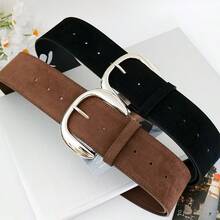 1pc Retro Chic Faux Fur Waist Belt, European And American Fashion Plush Waistband, Autumn/Winter - A - View 9