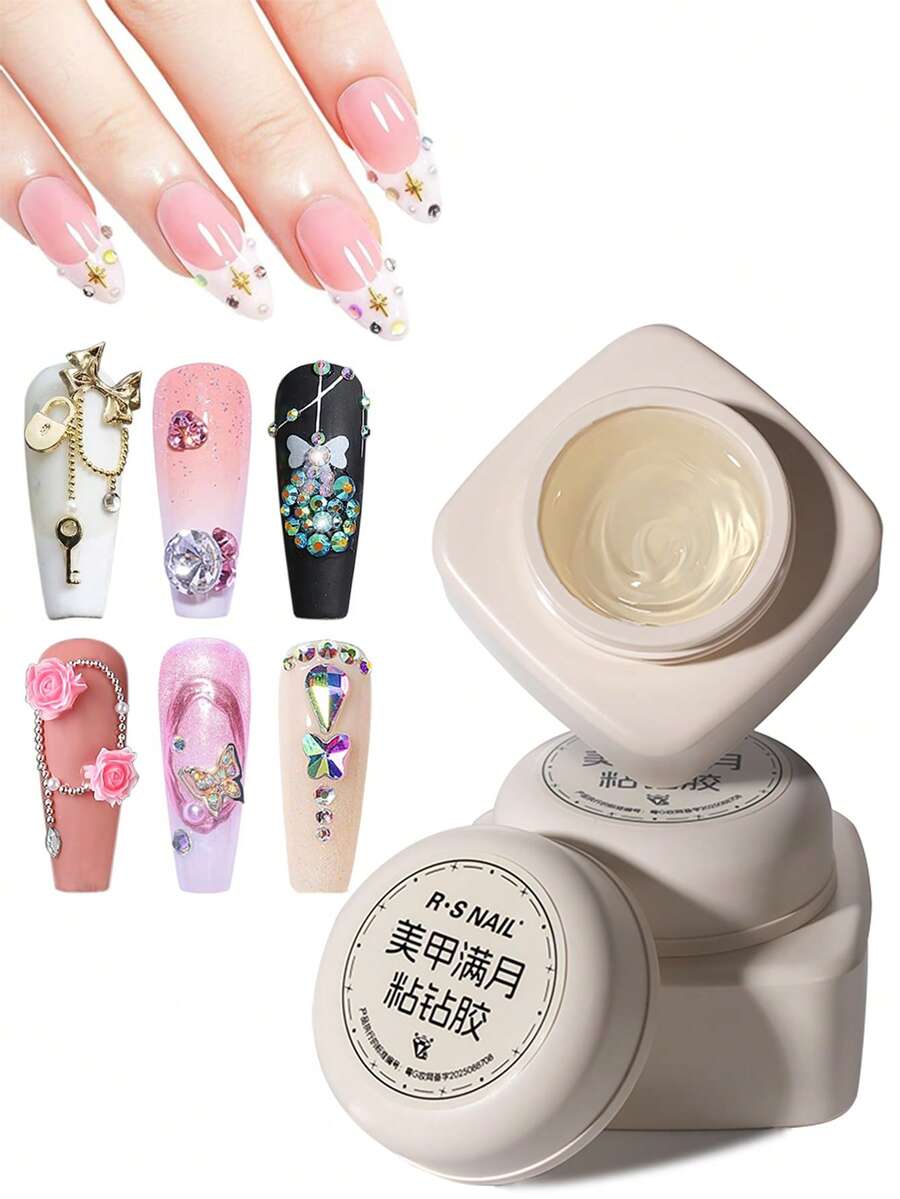 RS NAIL RSNAIL Nail Rhinestone Gel Glue For Nails, Super Strong Gel Nail Glue 15g For Nail Charm 3D Nails Bling Gel For Decoration Gem Nail Art Jewel Diamonds UV/LED Cured Need Nail Salon&Nail Art DIY Designs At Home Easy To Use Long-Lasting - 1PC - View 1