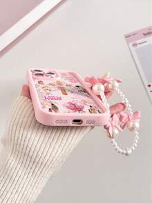 Religious Cross Engraved Concave Pink Thickened Precision Hole Simple Anti-Drop Thick Phone Protective Case With Printed Strap, Compatible With IPhone 17/17 Pro Max, 16/16 Pro/16 Pro Max, 16 Plus, 15 XR/7/8, 15 Pro Max, 12 Pro Max, 13 Pro Max, 14 Pro Max, 13, 14, 11, 12, 14 Plus, Compatible With Redmi, Phones - Multicolor - View 7