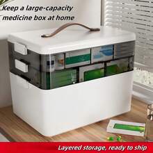 Portable 3-Tier Medicine Organizer With Secure Buckle First Aid Storage Box For Home Office Emergency Kit - White - View 3