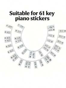 1pc Reusable Silicone Piano Note Guide, Easy Install & Remove Piano Keyboard Note Stickers, Fit 61/88 Pianos, No Glue Needed, Sound Insulating, Kalimba Thumb, Tuning Fork - 彩色 - 查看 10