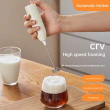 OBOVAY 1pc Wireless Electric Egg Beater Milk Frother, Household Electric Milk Frother Machine, Coffee Stirring Stick, Milk Cover, Hair Beater, Automatic Handheld Milk Frother 2 In 1 Electric Egg Beater Whisk Coffee Mixer, Battery Powered (Batteries Not Included) - Random Color - View 3