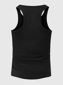 LY Letter Print Men's Casual Sleeveless Tank Top, American Style, Suitable For Fitness Enthusiasts, Summer - Black - View 5