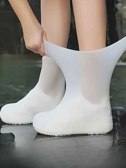 Cubiertas de zapatos reutilizables, impermeables y antideslizantes de silicona - Adecuadas para exteriores, escuela, oficina, hogar, viajes, enfriamiento de verano, playa, aislamiento de viajes, Día de San Valentín, mascotas, carnaval, decoración de fiestas