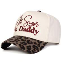 1pc Women's "All Sugar No Daddy" Trucker Hat, Personalized Embroidered Letter Baseball Cap, Streetwear Fashion Five-Panel Hat, Outdoor Sun Protection Casual Cap For Spring/Autumn Travel, Beach - Multicolor - View 3