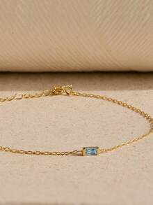 1pc Elegant Bracelet, Women's Jewelry, S925 Sterling Silver Minimalist Chain Bracelet, Exquisite Jewelry, Friendship Gift For Sister - Gold - View 6