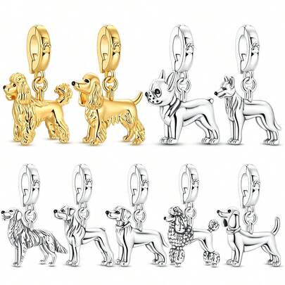 1 st guld/silver hundhänge, öppningsbart, lämplig för armband, halsband, nyckelring, gör-det-själv-smyckestillverkning, överraskningspresent till familj och vänner, memorabilia