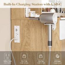 Tocador de Maquillaje con Espejo LED y Toma de Corriente, para Dormitorio - Tipo de Enchufe B USA (110-127V) - Ver 6