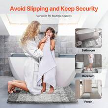 Gradient Grey Bathroom Floor Mat, Simple Design, More Resistant To Dirt, Bathroom Rug 36"X24" Absorbent Soft Bath Mat Machine Washable Quick Dry Non-Slip, Large Size, Dirt Resistant, Antibacterial, And Good Water Absorption - Xám - Xem 8