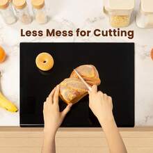 Acrylic Cutting Board With Counter Lip, 17.5x13.5 Inch Clear Cutting Boards For Kitchen Counter, Large Cutting Board Non Slip For Countertop Protector, Apartment Essentials Kitchen Decor Gifts - 黑色 - 查看 6