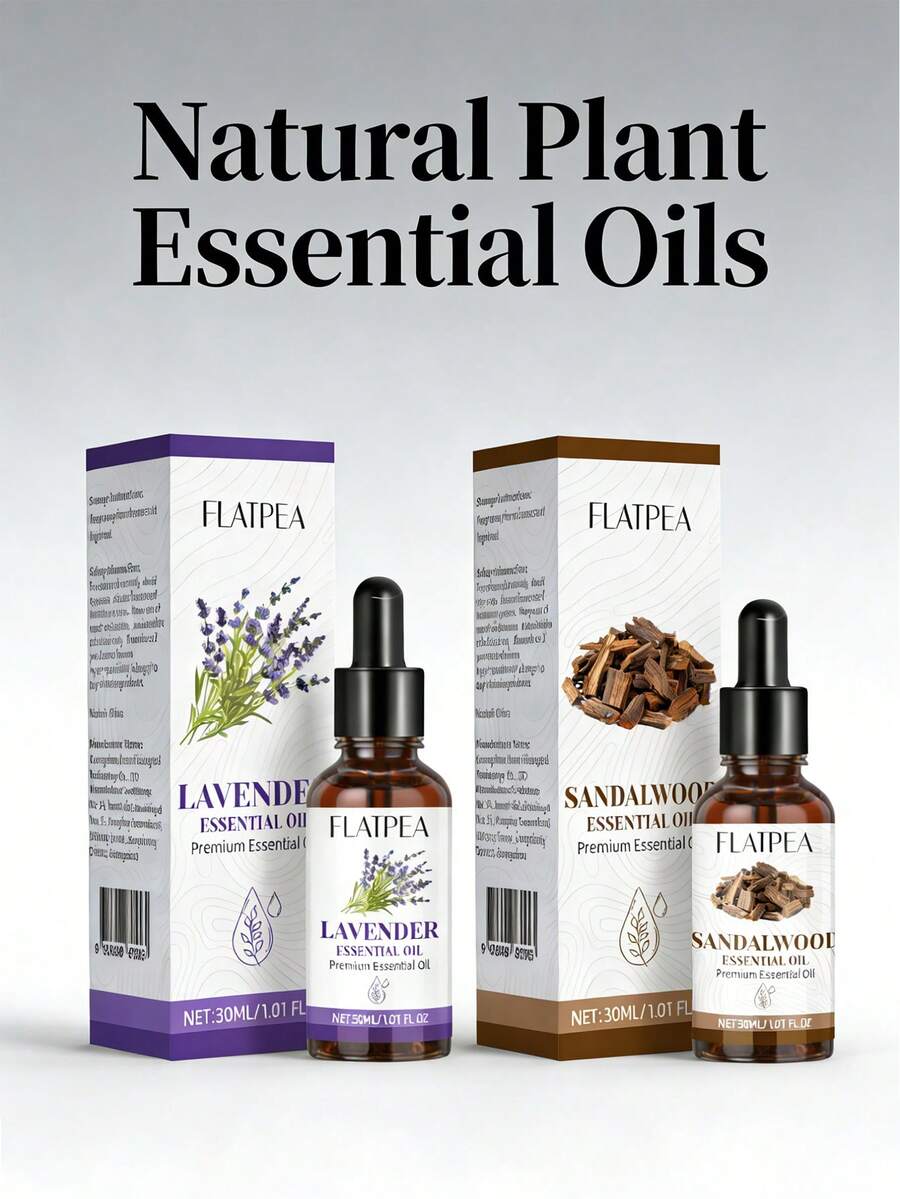 30毫升精油套装，芳香按摩油，用于身体排毒和放松，薰衣草和檀香香型 - 30ml按摩精油 - 查看 1