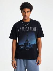 Tiny Spark Vintage Aesthetic Black Paris Eiffel Tower Graphic T-Shirt - Black - View 4