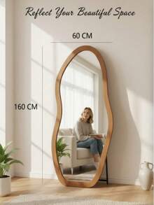 Espejo de Body entero vintage francés, montado en la pared o de pie, ligero y lujoso para el dormitorio, la residencia estudiantil, diseño compacto - Multicolor - Ver 5