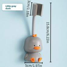 1pc Adhesive Bathroom Handheld Shower Head Holder, Adjustable Angle For Convenient Use, Fits Any Shower Setup! Bathroom Shower Wall Mount Bracket, 360 Degree Adjustable Duck Shower Rack, No Drilling Required - Multicolor - View 5