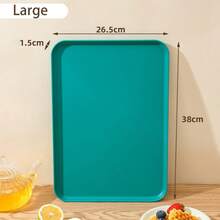 1个马卡龙色托盘，可重复使用的塑料水果/甜点盘，带支架，多功能零食盘，底部防滑，创意糖果盘，厨房装饰及用具 - 彩色 - 查看 16