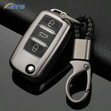 Metal Gray TPU Car Key Fob Cover Protective Case Fit For Key Polo Golf Passat Tiguan Beetle Caddy T5 Up Eos Octavia Seat Leon Altea - a - View 4