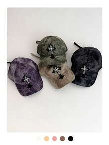 Soft Top Distressed Camo Hiphop Long Brim Baseball Cap, Women American Letter Vintage Streetwear Leopard Print Snapback Hat, Personalized Cool Versatile Hat, Summer Sun Protection - Multicolor - View 4