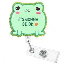 Funny Badge Reel Retractable Nurse Badge Holders With Alligator Clip Pediatric Pharmacy Badge Buddy RN LPN CNA MA Nursing Student Badge Accessories Gift For Work - 「一切都會好起來的」徽章展示 - 查看 1