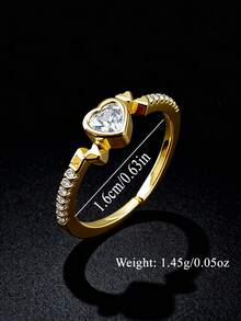 1pc Fashionable Glossy Water Drop Open Ring, Copper Material With Zirconia Stone, Adjustable Finger Ring, Suitable For Women As Gift Or Daily Wear - Multicolor - View 14