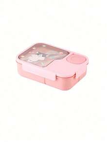 Microwave- Bento Box With Sauce Compartment, Leak-Proof Sealed Plastic Rectangular Lunch Box, Stackable Reusable Durable, Includes Utensils, Cute Lunch Box - 49oz/1450ml - View 17