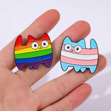 Cartoon Creative Personality Rainbow Kitten Alloy Brooch Cat Cat Cat Metal Badge Accessories Clothes Bag Decoration - XZ3640-2 - Xem 3