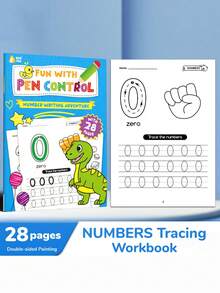 28 Pages Reusable Handwriting Practice Workbook, Math Practice Book, Magic Practice Notebook Set, Student Stationery, Back To School, Christmas Gift, Suitable As Learning Reward, Holiday Or Birthday Gift - Multicolor - View 10