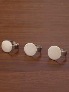 5Pcs/Lot 18K Gold Plated Stainless Steel Adjustable Open Ring Bezel Settings Blank Round Rings Base Fit 8/10/12/14/15/16mm Glass Cabochons Base Tray For DIY Jewelry Making Supplies - DIY Ring - View 5