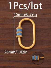1个18K镀金不锈钢珐琅U型螺丝锁扣登山扣连接器，适用于DIY珠宝制作材料、手链、项链配件、钥匙扣等。 - U型螺絲扣 - 查看 12