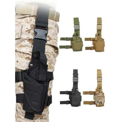 Universal Drop Leg Holster,Molle Drop-Leg Holster Platform - Right-Hand Adjustable Thigh Gun Holster With Detachable Mag Pouch, Heavy-Duty Nylon, Double-Stitched Reinforced Seams, Quick-Release Buckles & Secure Hook-Loop Retention