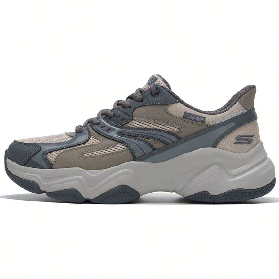 Skechers Men's Casual Shoes BOBS DIEGO Series Fashion Lace-Up Sneakers, Lightweight Casual Daily Sports Shoes 118334-DKTP - Dark Gray-brown - View 1