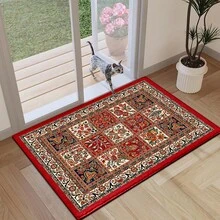 1pc Pattern Printed Rug, Faux Wool Mat - Highly Absorbent, Easy To Clean, Suitable For Home Decor, Farmhouse, Entryway, Indoor, Room, Kitchen, Dining Room, Small Office/Home Office, Sink, Laundry Room, Doormat, Kitchen Mat, Non-Slip Mat