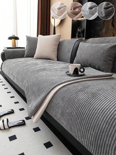 1pc All Season Jacquard Chenille Sofa Cushion, Style Pet-Friendly Anti-Dirty Anti-Slip Sofa Cover, Anti-Cat Scratch Sofa Protector Suitable For L-Shaped Combination Sofa And 1/2/3/4 Seat Sofa (Single Piece )