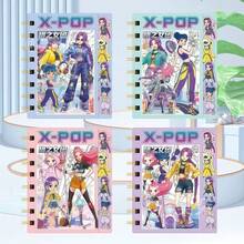 1pc K-Pop Magical Girl Mini Squad Spiral Notebook - With Divider Pages And Gold Foil Embossed Details, Fashionable Coil Notebook Suitable For Students, Themed With Lumi, Zoe And Mila (Random Style) - Multicolor - View 2