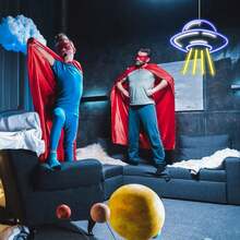 Alien Spaceship LED Neon Sign - USB-Powered Wall-Mounted UFO Light With Vibrant Green & Blue Colors, Durable Plastic Construction For Bedroom, Game Room, Beer Bar, Nightclub & Party Decor, Astronaut Decor, Quirky Lighting Solution, Wallmounted Design - Multicolor - View 4