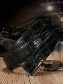 1条男士合金自动扣皮带，轻盈奢华时尚，高端商务皮带，47英寸，适合搭配牛仔裤、参加派对、办公室通勤，经久耐用 - 节日和周年纪念日送给男友、父亲、家人的完美礼物 - 彩色 - 查看 8