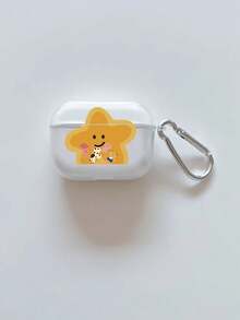 1个卡通星形图案透明可拆卸TPU蓝牙耳机保护套，带银色挂钩，兼容苹果蓝牙耳机（仅含耳机保护套，不含耳机） - 彩色 - 查看 8