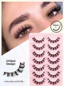 7 pares de pestañas postizas de visón sintético ruso D Curl de 15 mm, con volumen dramático, extensiones de pestañas falsas, buen regalo para mujeres - Pestañas postizas de tira rusa - Ver 2
